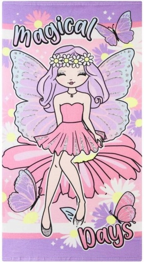 [BTWH7JW9MPMZDDFK] Character Flower Fairy Cotton Bath, Beach Towel (Multicolour, 130 cm x 70 cm)