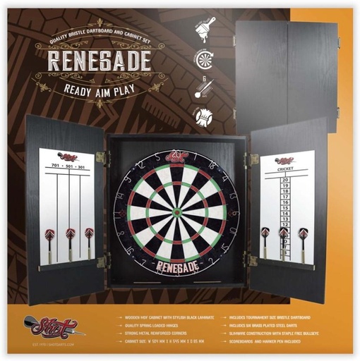 [BGEHFZV97RFXJDQB] Shot Renegade Dartboard Cabinet Set Dart Board Board Game