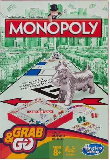 [BGEHFZV9ZJMQUVFZ] Monopoly Grab & Go Game Money & Assets Games Board Game
