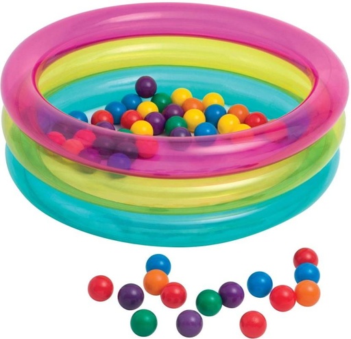 [IFPH2YWVYW5XG2FG] Intex Classic 3-Ring Baby Ball Pit Inflatable Pool Accessory (Multicolour)