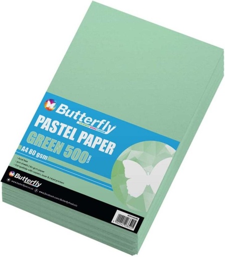 [PPRH4YSJKXCHGBP7] Butterfly A4 160 gsm Coloured Paper (Set of 1, Green)