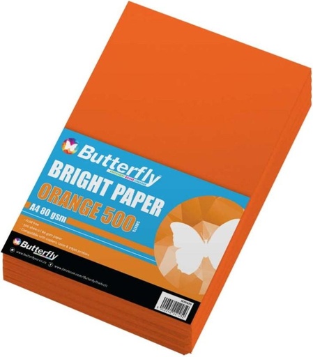 [PPRH4YSJJJKDHK85] Butterfly A4 160 gsm Coloured Paper (Set of 1, Orange)