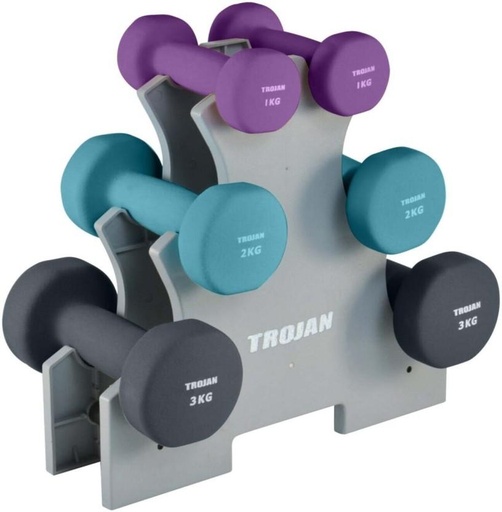 [DBBH2CFMJDQVGD22] Trojan Neoprene Dumbbell Set Neoprene Dumbbells (12 kg)