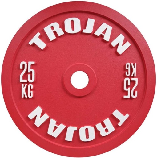 [FEWH2E8N4HFJGM3Q] Trojan Olympic Weight Plate Red Weight Plate (25500 g)