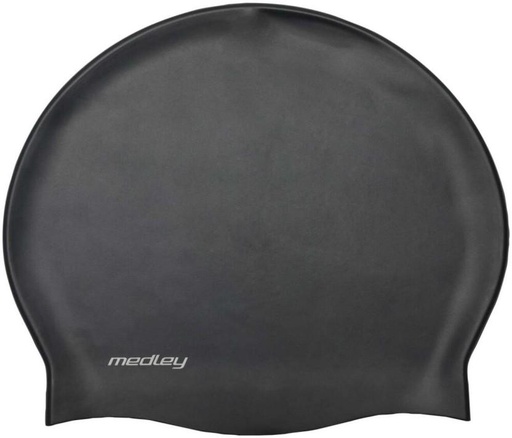 [SWCH25B6QRYHRHG4] Medley Swim Cap Swimming Cap (Black, Pack of 1 x Medley Silicone Cap Black)