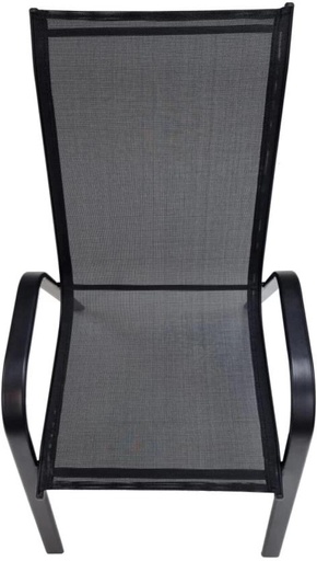 [OCHH7TY3RTQYEQRR] Terrace Leisure Onyx Patio Textilene Mesh Patio Dining Chair (Black, 1, Pre-assembled)