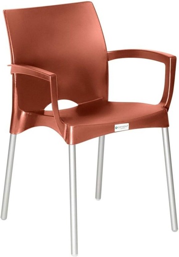 [OCHH7TY4FWTVUZVW] Contour Plastic Bali Plastic Stackable Chair (Rust, 1, Pre-assembled)
