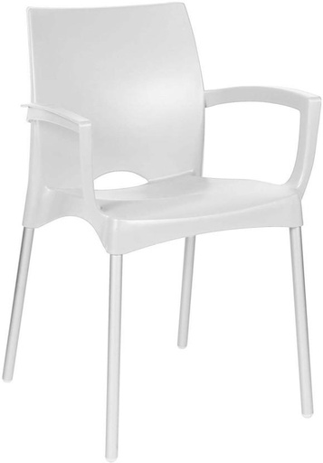 [OCHH29S6HGYSSB9Z] Contour Alexis Plastic Stackable Chair (White, 1, Pre-assembled)