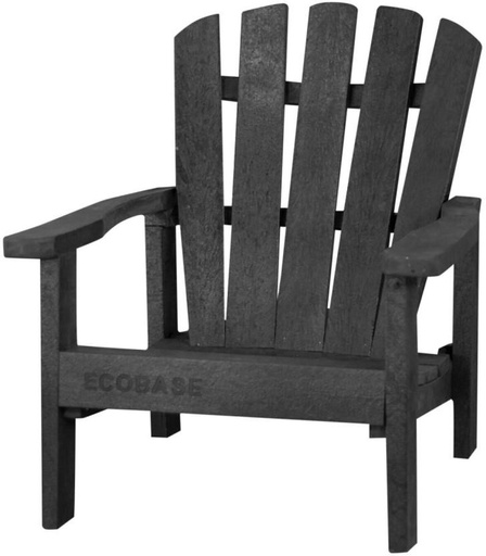 [OCHH29S6KN8P2CGN] Eco Deck Plastic Adirondack Chair (Black, 1, Pre-assembled)