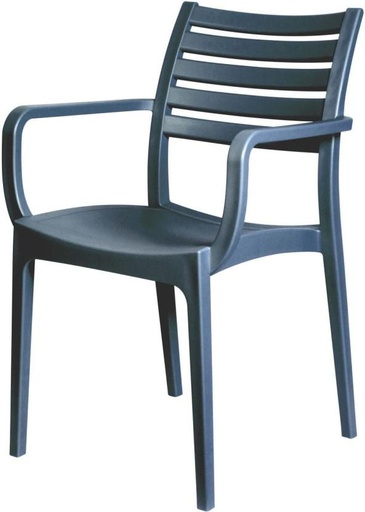 [OCHH29S6Z4M6S3MJ] Goldsun Sienna Armchair Plastic Stackable Chair (Charcoal, 1, Pre-assembled)