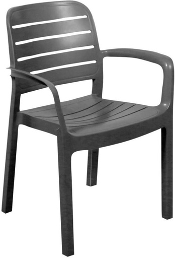 [OCHH29S6CYXJVHZG] Goldsun Clifton Slatted Armchair Plastic Stackable Chair (Brown, 1, Pre-assembled)