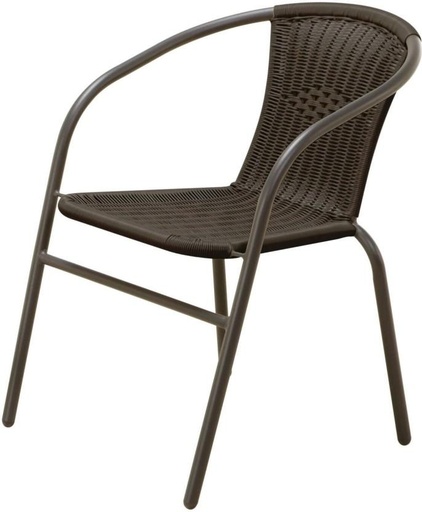 [OCHH29S62XMJP8MY] Terrace Leisure Manor Bistro Metal Wicker Chair (Brown, 1, Pre-assembled)