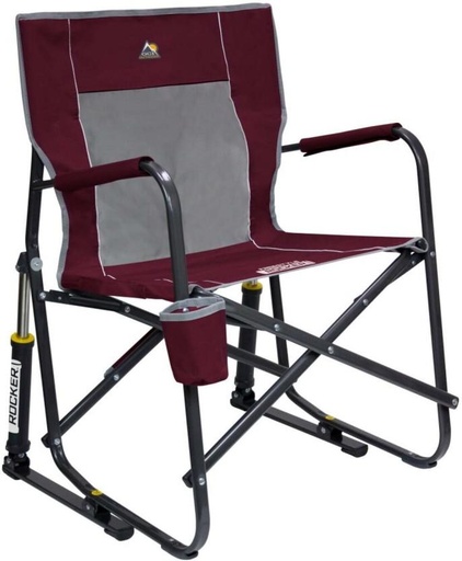 [CCHH7RHQGFM4PEVJ] GCI OUTDOOR FREESTYLE ROCKER MAROON Foldable Chair (Red, Grey)