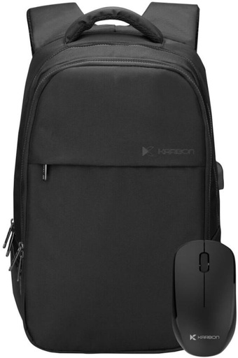 [BPKH5YPBTUBJNWB3] Karbon Laptop Backpack and Mouse Bundle Laptop Backpack (Black)