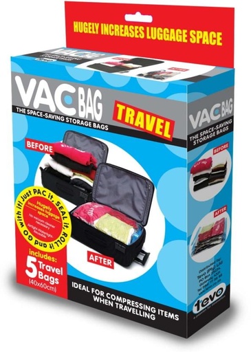[TROH5YPZYJP2U2GT] TEVO Travel Vac Bag Travel Organizer (Black)