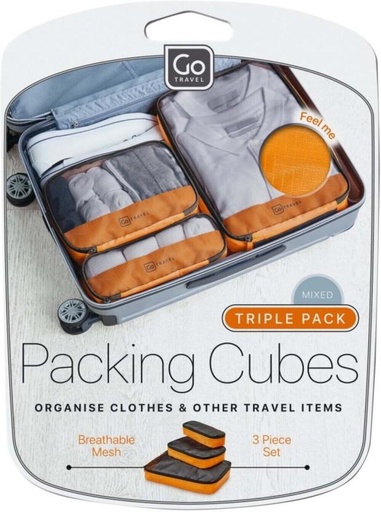 [TROH27T9JCDHBWRH] Go Travel Triple Packing Cubes Travel Organizer (Multicolour)