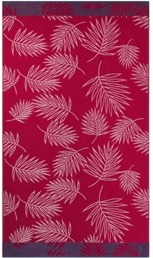 [BTWH7JW9XCVZHGYZ] Home Living Sand Free Fern Cotton Beach Towel (White, Red, 180 cm x 100 cm)