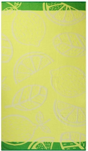 [BTWH7JW9V4MYURED] Home Living Sand Free Lemon Cotton Beach Towel (Multicolour, 180 cm x 100 cm)