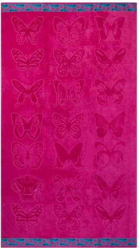[BTWH7JW9W6WXQUJ4] Home Living Velour Butterflies Cotton Beach Towel (Multicolour, 180 cm x 100 cm)