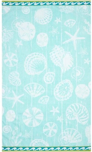 [BTWH7JW9P5HPPCDW] Colibri Velour De La Mer Shells Cotton Beach Towel (Multicolour, 150 cm x 90 cm)