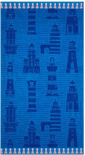 [BTWHFRWXEGTYZV4N] Home Living Velour Beach Towel Cotton Beach Towel (Blue, 3.9 inch x 9.8 inch)