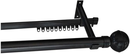 [CUAH7TU4ZVHCTHY8] Finishing Touches Black Curtain Rods (262.5 cm x 18 cm) (Pack of 1)