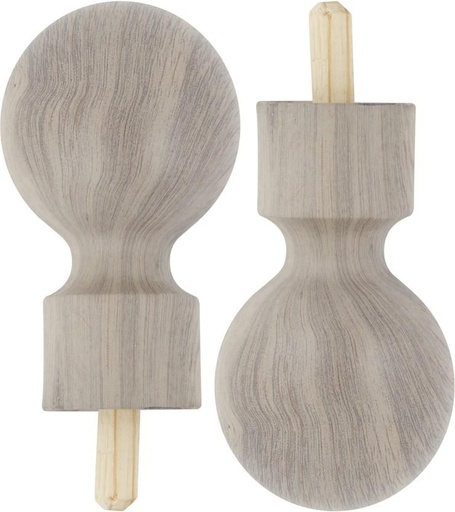 [CUAH4U24SN2Q3ENW] Finishing Touches Beige Curtain Knobs (16 cm x 6 cm) (Pack of 1)
