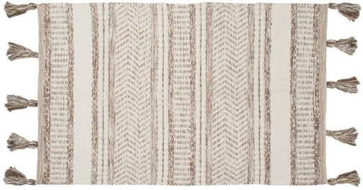 [CRGH2YYB8ETSFHF3] Home Living Cotton Rectangle Shape Carpet (60 cm x 45 cm, Beige)