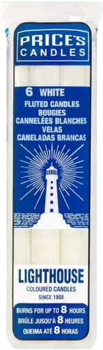 [CNDH28MG3ZX8CVGG] Price's Lighthouse White Candles (White, Pack of 12)