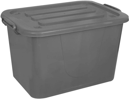 [STBH4V7B8YXYPEHJ] Store 'N Stak 85 l | Storage Container with Lock Lid Storage Box (Grey)