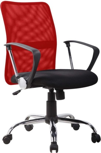 [OSCH2YXAPAFKZGYE] Essential Nordic Mid Back Chair (Black and Red, DIY(Do-It-Yourself))