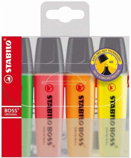 [MHRH4ZNWQFRK8GBZ] Stabilo Boss Higlighters (Multicolour)