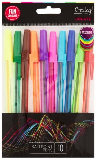 [PENH27R3BRNRZUKR] Croxley Create Ball Pen (Pack of 10, Multicolor)
