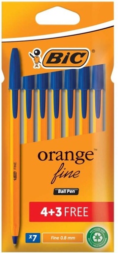 [PENH27QZRWBJZTAH] Bic Orange Ball Pen (Pack of 7, Blue)