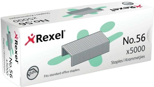 [SARH224YJBCBWPXG] Rexel No. 56 (26/6) 5000 Staples (Silver)