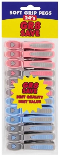 [CLIH2FZHRPYG6GZP] Gr8 Save 50 Plastic Peg Paper Clip (24, Multicolour)