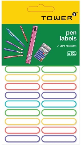 [PLBHFXBPFFZJKSZE] TOWER Pen labels Self Adhesive Paper Label (Multicolor)