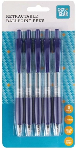 [PENH27QZTVDZFY9C] Pen + Gear Retractable Ball Pen (Pack of 5, Blue)