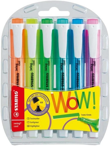 [MHRHFXKPJFHUA4XY] Stabilo Swing Highlighter (Multicolour)