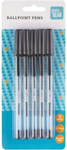 [PENH27QZUXYFBBGC] Pen + Gear Capped Ball Pen (Pack of 5, Black)