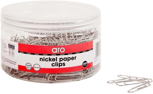 [CLIH4V8AEGZRUGM7] Aro 33 Metal Paper Clip (600, Silver)