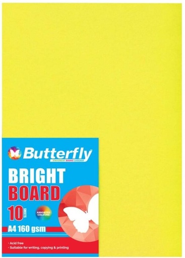 [PPRH4YSJGNSNHG7F] Butterfly A4 160 gsm Bond Paper (Set of 1, Yellow)