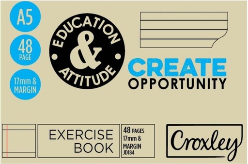 [DNBH2YZ5PHHBFGDU] Croxley Exercise Book A5 Notebook Feint (Brown)