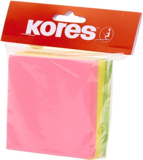 [PITH27G3XNYDP3CK] Kores 100 Sheets Full Adhesive Pads, 4 Colours (Set Of 100, Multi)