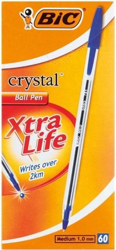 [PENH27QZQBUZZ59Y] Bic Cristal Ball Pen (Pack of 60, Blue)