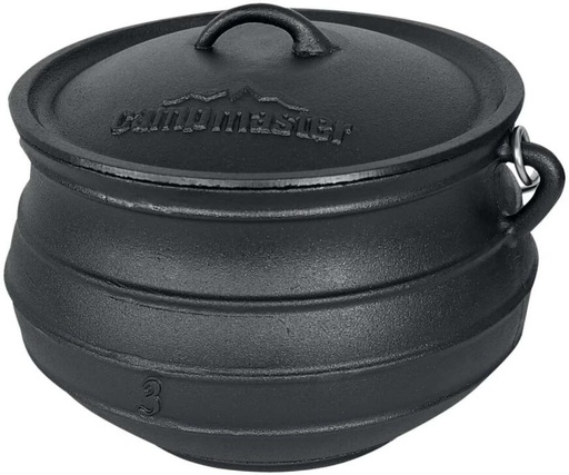 [PPNHFXCRZZ4FFJS8] Camp Master Flat Bottom Potjie Pot No. 3 Potjie with Lid 0 L capacity (Cast Iron)