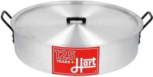 [PPNH7SFZTDSHWHSZ] Hart Aluminium Shallow Pot Pan with Lid 16 L capacity 47 cm diameter (Aluminium, Induction Bottom)