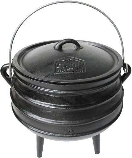 [PPNHFXCRDURGPWGK] Camp Master 3-Leg Potjie Pot No. 4 Potjie with Lid 9.3 L capacity (Cast Iron)