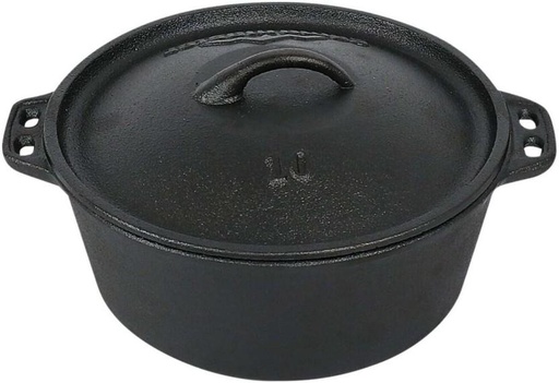 [PPNHFXCRQ6RGKJYQ] Camp Master Flat Bottom Potjie Potjie with Lid 3 L capacity (Cast Iron)
