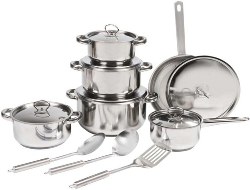 [CKSH39E9JYCGHQYR] Tissolli 15-Piece | Bekaline Stainless Steel Stainless Steel Cookware Set (1 - Piece)
